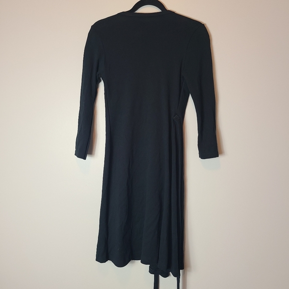 AMERICAN APPAREL Black Wrap Dress MEDIUM - Picture 3 of 4